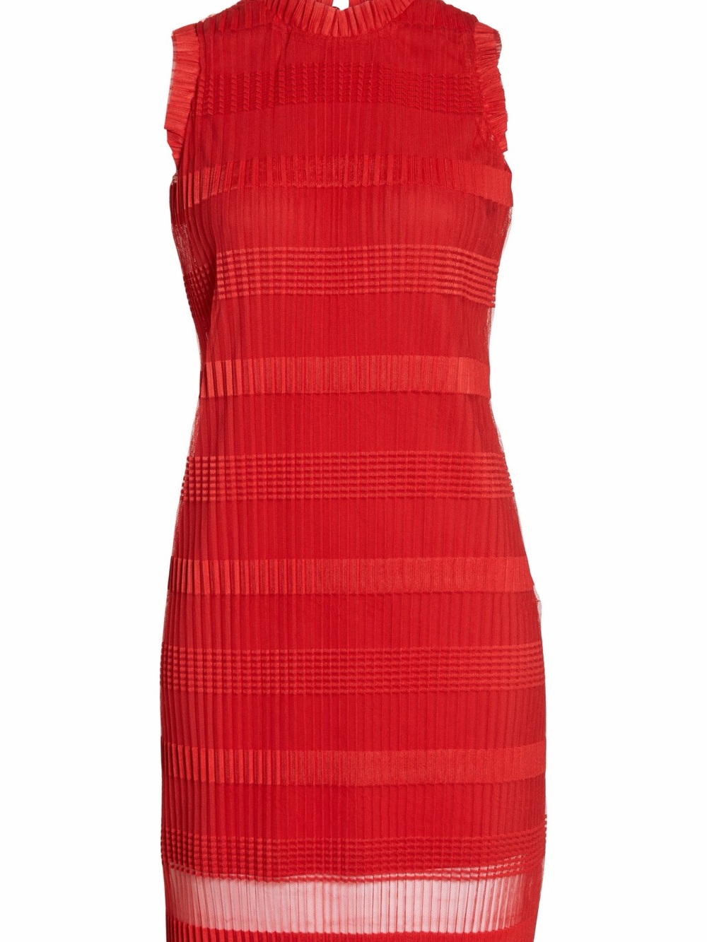 Julia Jordan Red Pleated Mesh Shift Dress Size 4